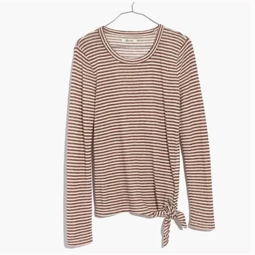 Madewell Soundcheck Side-Tie Tee in Stripe Size XS